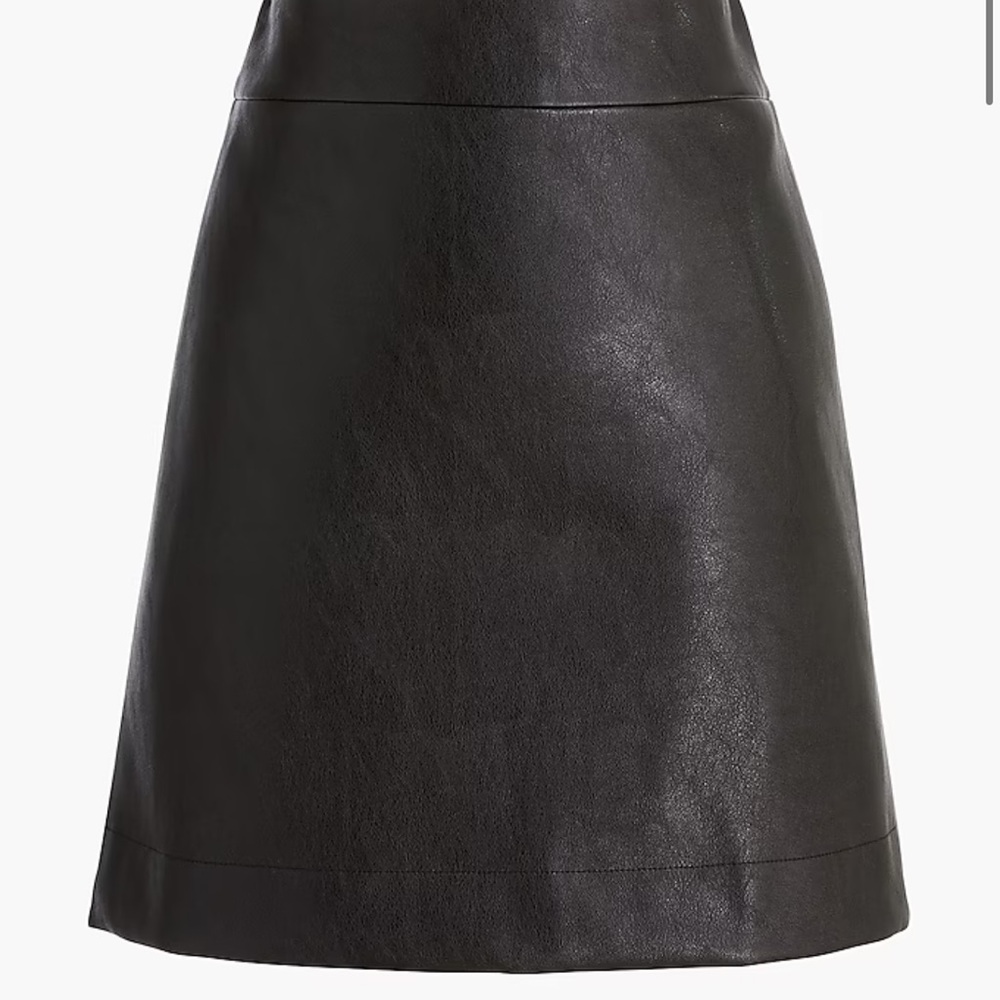 J. Crew Black A-Line Leather Skirt